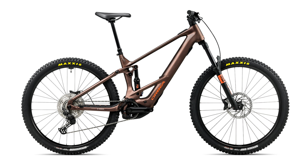 Orbea Wild TR H20 electric mountain bike in Metallic Rust, side profile