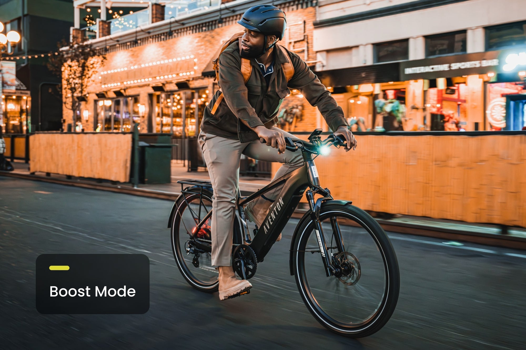 Aventon ebike rider in the city
