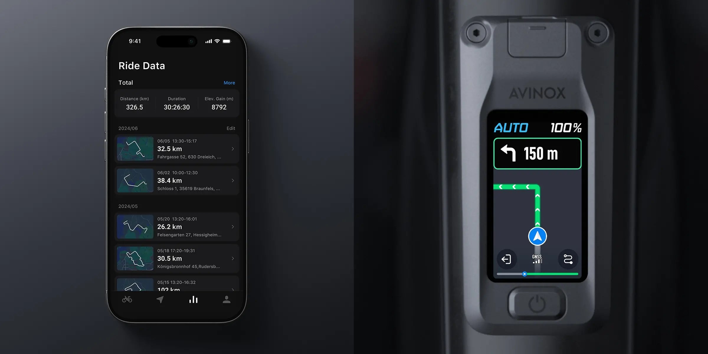 Avinox OLED control display and app