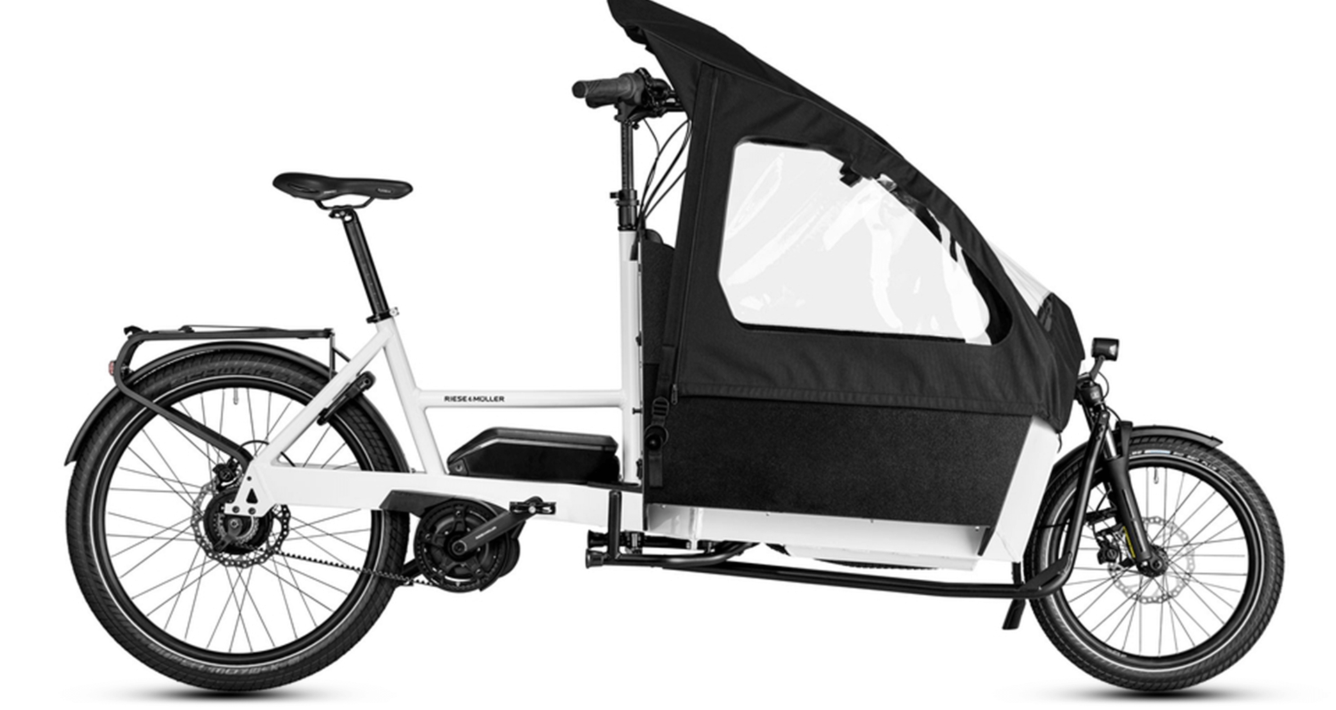 Riese and Müller Transporter2 Touring White (Demo #204439) | Transporter2 | Bosch, Enviolo, Gates Belt Drive, kids and cargo | Riese & Müller